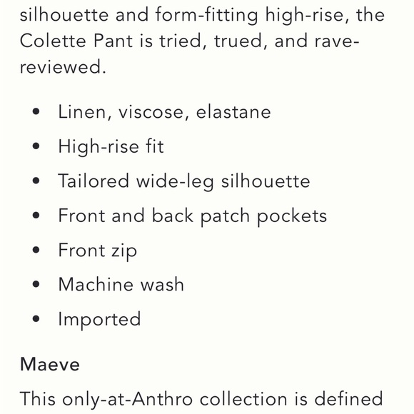 Anthropologie Maeve size 30 Linen edition Colette cropped Wide-Leg Pants - Picture 9 of 9